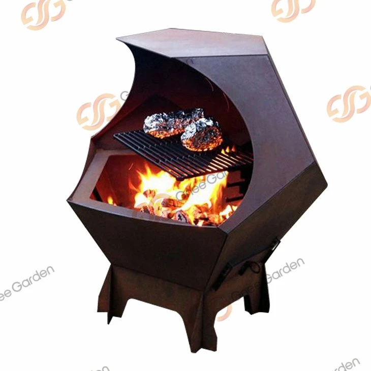 China Suppliers Corten Steel Outdoor Fire Pit BBQ Grill