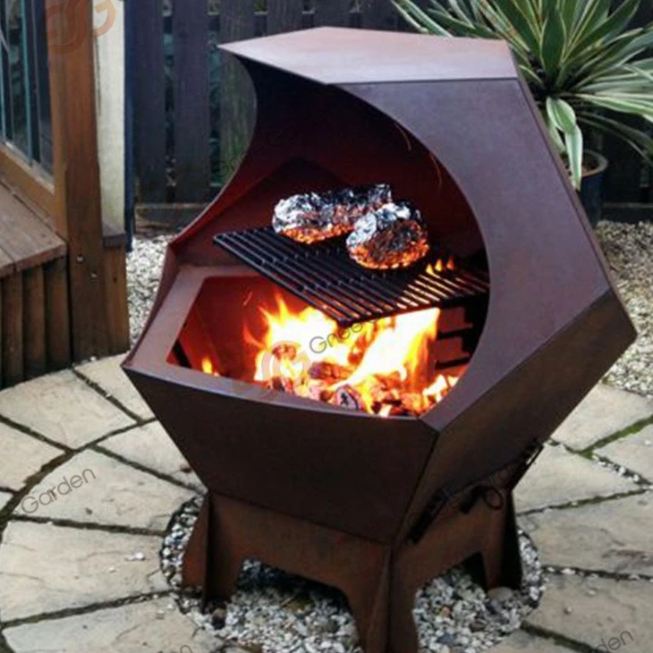 China Suppliers Corten Steel Outdoor Fire Pit BBQ Grill
