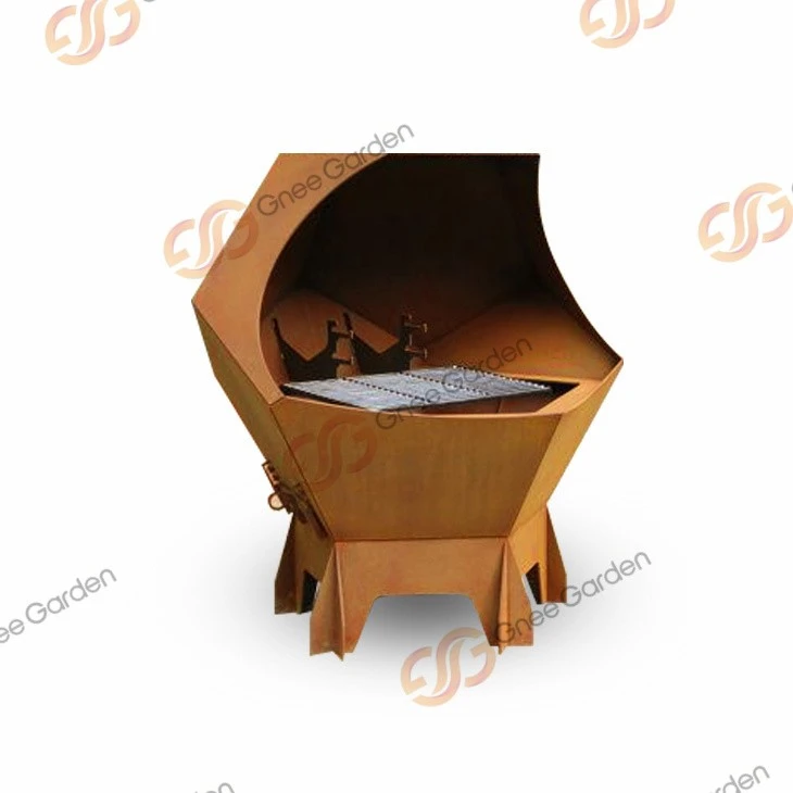 China Suppliers Corten Steel Outdoor Fire Pit BBQ Grill