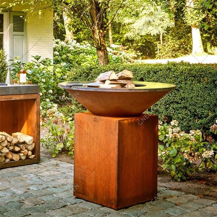 Corten Steel Fire Pits Outdoor Fireplace Wood