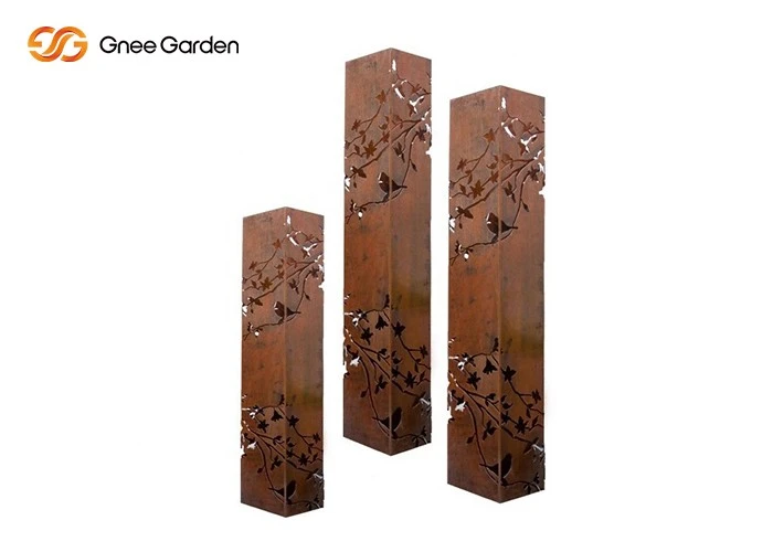 Laser Cut Garden Decorative Corten Steel Metal Lantern