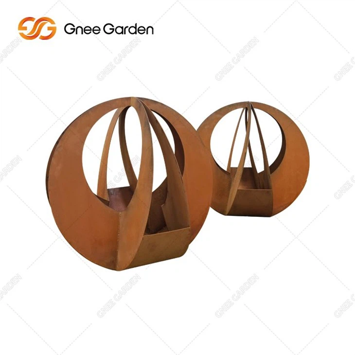 Laser Cut Square Metal Planter Corten Steel Flower Pot