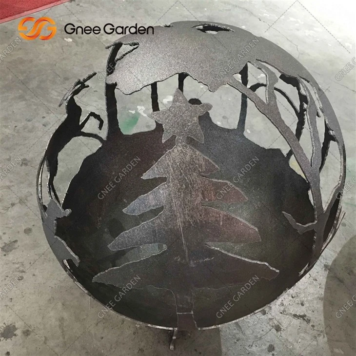 Laser Cut Warming Corten Outdoor Fire Pit Ball