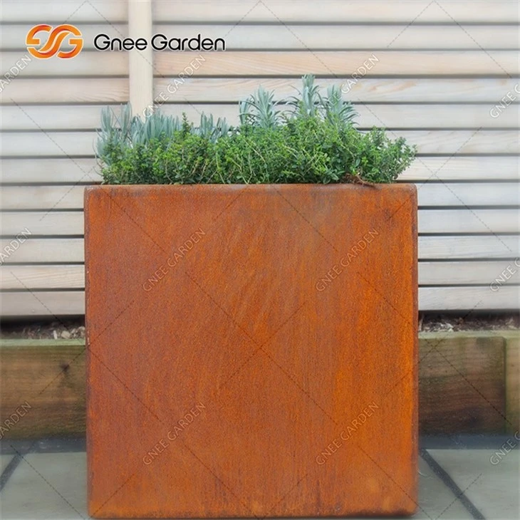 Rusty Corten Steel Flower Pots Planters