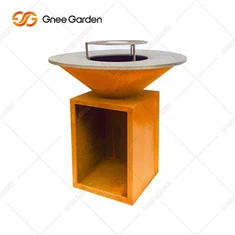 Griglia per barbecue in acciaio corten con piano piatto