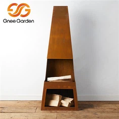 Camino da giardino in acciaio corten