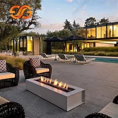 Tavolo da fuoco a gas naturale in acciaio corten