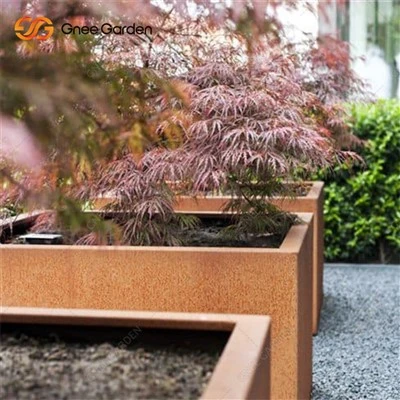 Vaso da fiori in metallo per esterni con fioriera in acciaio corten
