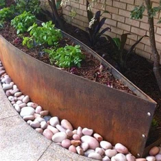 Bordo rettangolare per fioriera/aiuole da giardino rialzate in acciaio Corten