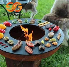 Barbecue a legna in acciaio corten