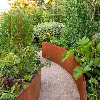 Bordo da giardino Bordo in metallo arrugginito Paesaggio Bordo in acciaio corten Bordo per prato da giardino