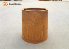 Fioriera con ornamenti in acciaio metallico conico in acciaio ad alta corten