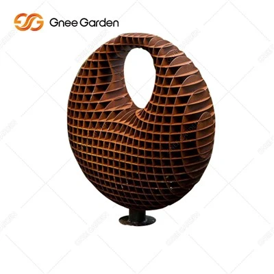 Scultura in metallo da giardino in acciaio corten di grande arte arrugginita di alta qualità