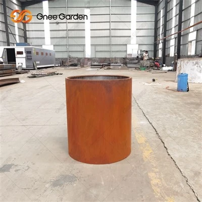 Vaso da fiori decorativo per esterni da giardino domestico decorativo in acciaio corten in acciaio corten