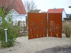 Schermo in metallo per esterni dal design semplice in acciaio corten