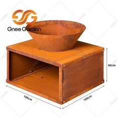 Incendio nel cortile in acciaio resistente agli agenti atmosferici