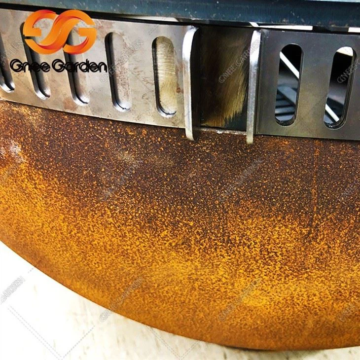 weathering steel fire bowl bbq2