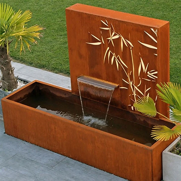 Corten Steel Waterfall Fountain Modern Design Waterfall Statue