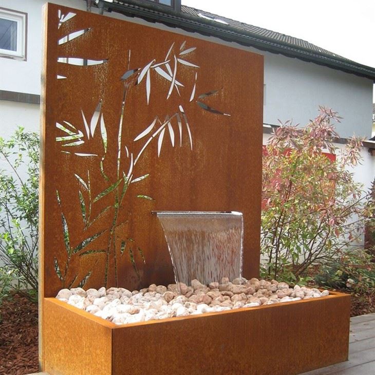 Corten Steel Waterfall Fountain Modern Design Waterfall Statue