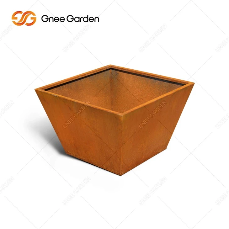 Custom Metal Fabrication Planter Corten Steel Plant Pot For Outdoor Custom Metal Fabrication Planter Corten Steel Plant Pot For Outdoor