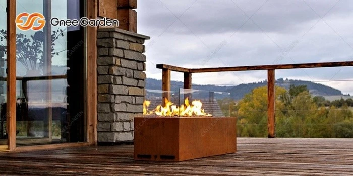 Corten Steel outdoor gas fire pit Corten Steel outdoor gas fire pit