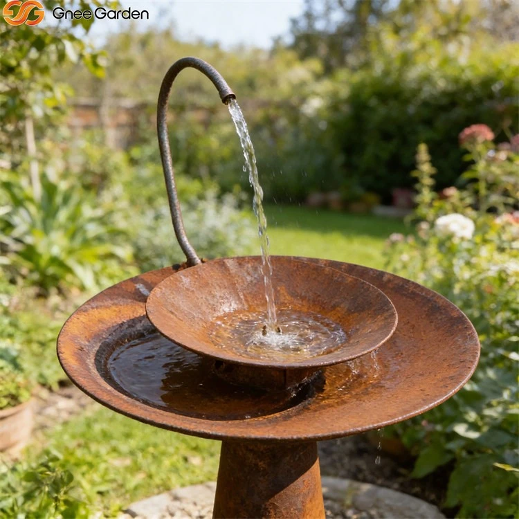 Weathering Steel Garden Water Feature Bowl